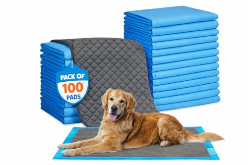 Dog Pee Pads Large 50 Count Puppy Pads for Dogs & Cats Disposable Pet Training Pads for Puppies Senior Dogs & Rabbits Ultra Absorbent Quick-Dry Charcoal Pads with Leak-Proof Liner