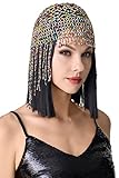 BABEYOND 1920s Beaded Cap - Roaring 20s Flapper & Cleopatra Headpiece for Gatsby Themed Party