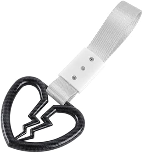 Q1-TECH, JDM Tsurikawa Anillo japonés de metro, tren, autobús, mango de corazón roto, correa de mano, anillos de advertencia para parachoques