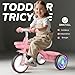 Umatoll Toddler Tricycle for 18 Month to 4 Year Old Girls,Toddler Bike Toys with Adjustable Seat&Light-Up Wheels,Birthday Gift for Age 2-3 (Pink)