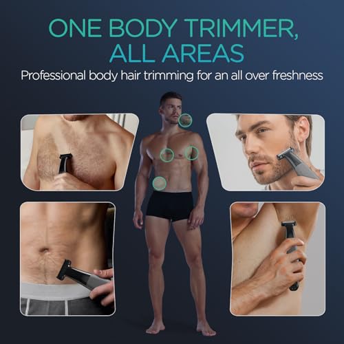 Image of VOYOR Beard Trimmer for Men Electric Razor, Nose Face Body Hair Trimmer with Adjustable Length Combs All in 1 Rechargeable Mens Grooming Kit Cordless Electric Shaver Wet /Dry TX510 (Grey)