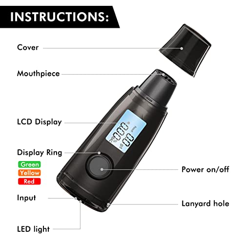 Mikicare Portable Breathalyzer - Professional-Grade Accuracy & Non-Contact Alcohol Tester For Personal & Professional Use With Digital Lcd Screen, Usb Rechargeable #TOP1