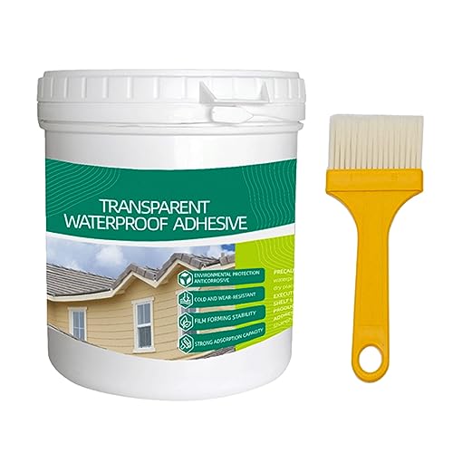 Transparenter Wasserdichter Beschichtungsmittel, 600g Dichtmasse Wasserdicht Mit Bürste,Wasserdichter Isolier-Dichtstoff-Emulsion,Invisible Waterproof Agent Für Badezimmer,Toilette,Fliesen,Wände,Dach