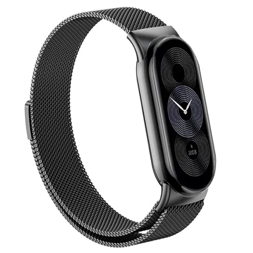Bracelet milanais pour Xiaomi Mi Band 8 et 9 en acier inoxydable gris agate