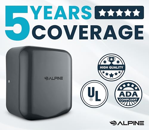 Alpine Industries Secadores de Mãos Automáticos Alpine para Banheiros, Secador de Mãos Elétrico Come