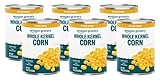 Amazon Fresh, Canned Whole Kernel Corn No Salt Added, 15.25 Oz (Pack of 6)