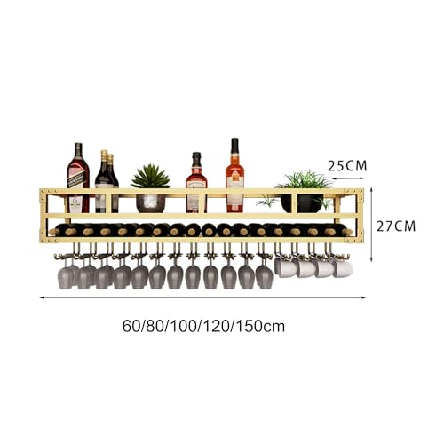 Étagère à vin rustique et armoire à liqueur murale LED - 4