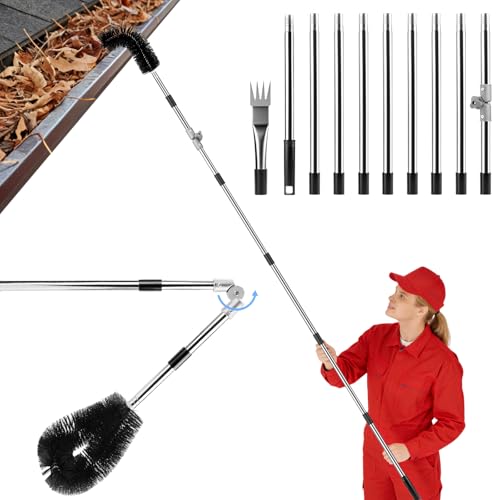 Regenrinnen Reiniger 4M, Dachrinnenreiniger, 2en1 Teleskop...