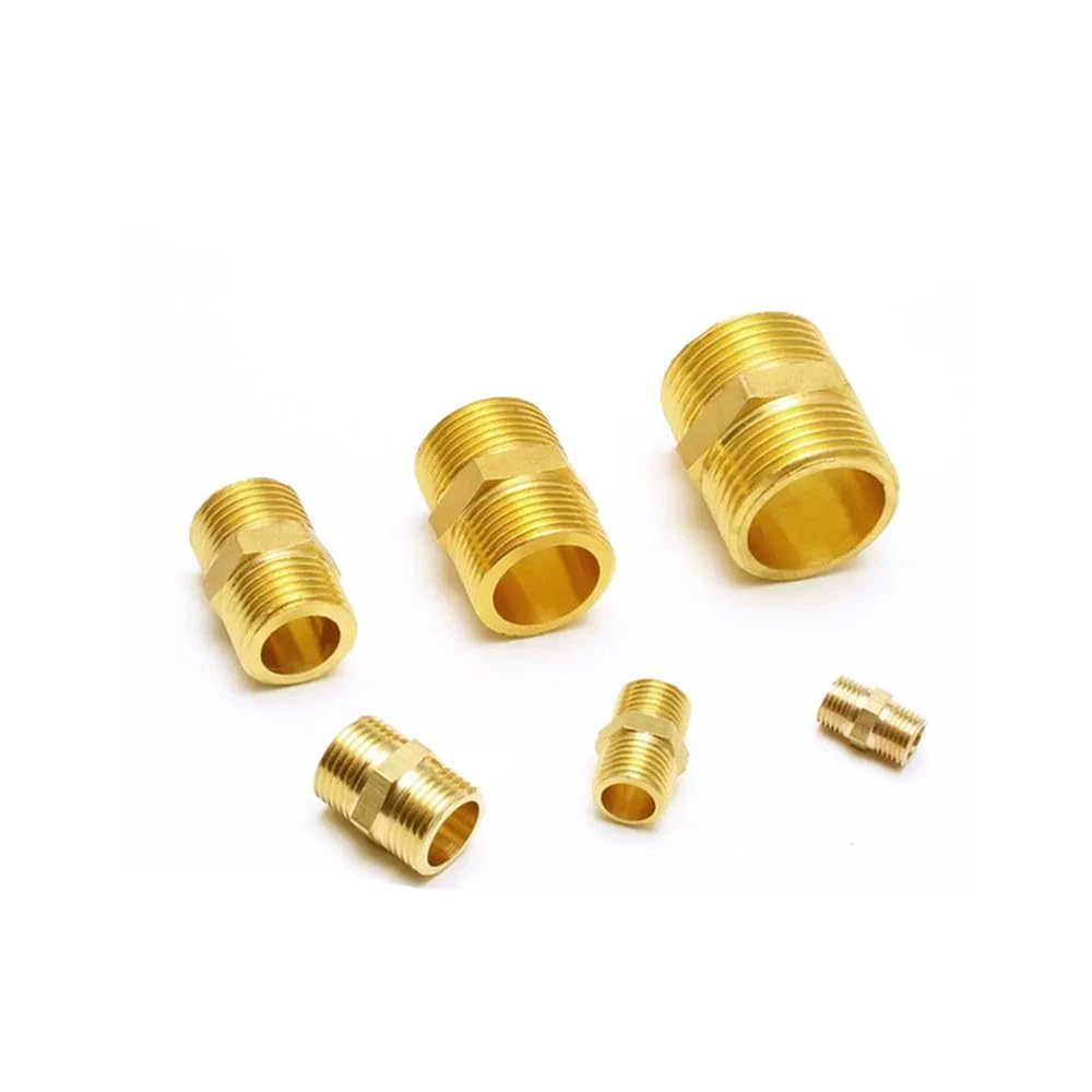 Raccordo per tubo in ottone con nipplo esagonale maschio BSPT NPT da 1/8" 1/4" 3/8" 1/2" 3/4" 1"