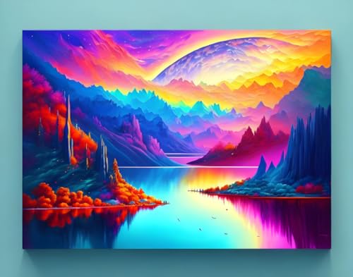 Paysage coloré SERENDIPITP affiche 58x90 cm pour salon et bureau