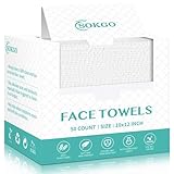 Disposable Face Towels, Facial Cleansing Cloths, Extra Soft Makeup Removing Cleansing 10'×12' Face Towelettes, Skin Care and Makeup Removal, 100% Pure Plant Fiber