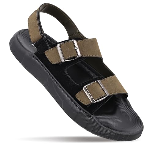 Image of WALKAROO Men's Adjustable Straps with Hook and loop Comfort Sandals - WE8822