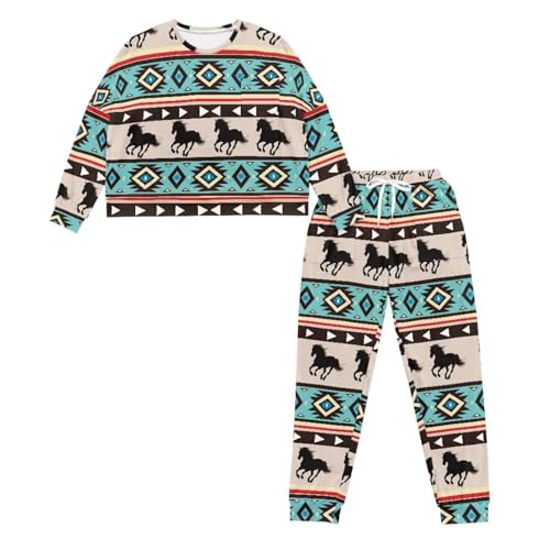Image of Women's Pajamas Set Soft 2 Piece Loungewear Long Sleeve Pj Set Matching Sleepwear with Pockets for Women Plus Size