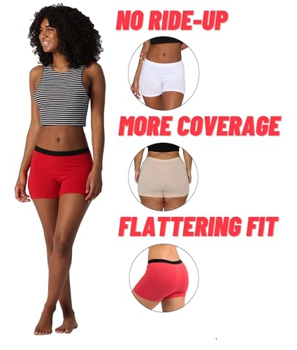 Image of EVARI Women's Cotton Boyshort Underwear Panties - Breathable Underwear for Women, Tagless Boxer Briefs, Seamless Boy Shorts