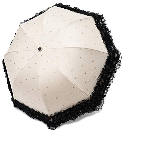 Honeystore Princess Lace Folding Parasol in Ivory #TOP28