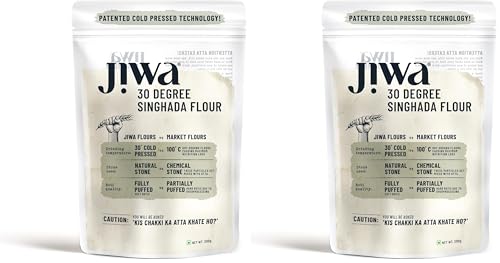 Image of Jiwa 30 Degree Singhada Flour | Patented Cold Pressed Flour | Slow Ground | Waterchestnut Powder | Upwas, Farali, Vrat Atta | Gluten Free | Grain Free | 200 G (Pack of 2)