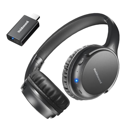 Holdsound TV Kopfhörer Kabellos Senioren, Funkkopfhörer Kabellos für TV mit USB-Sender, Hohe Lautstärke, Keine Audioverzögerung, 40 Stunden Audiowiedergabe, Plug-and-Play