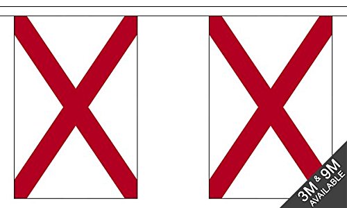 Flagtex Alabama Fabric Bunting – 9m with 30 Flags – Indoor & Outdoor Decoration – String Flags Banners AL State USA American South Southeast