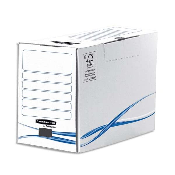 Fellowes BANKERS BOX Basic Archiv-Schachtel, blau (B)200 mm aus 100% recyceltem Karton, FSC-zertifiziert, - 25 Stück (4460401)