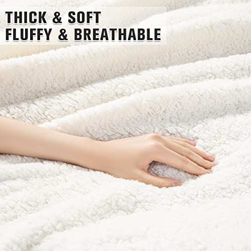 Lianlam Sherpa Fleece Blanket, Plush Thick Cozy Dual Sided Blanket For Adults, Fuzzy Fluffy Warm And Soft Blanket For Sofa, Couch,Bed (Grey, Queen(90"X90")) #TOP5