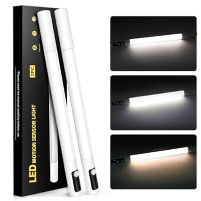 Under Cabinet Lighting,15.2" 2Pack Sensor Light Indoor with Battery Level Display Function,Closet Light can be Disassembled for Handheld use,wireless under cabinet lights fo Wardrobe,Bedroom, Kitchen