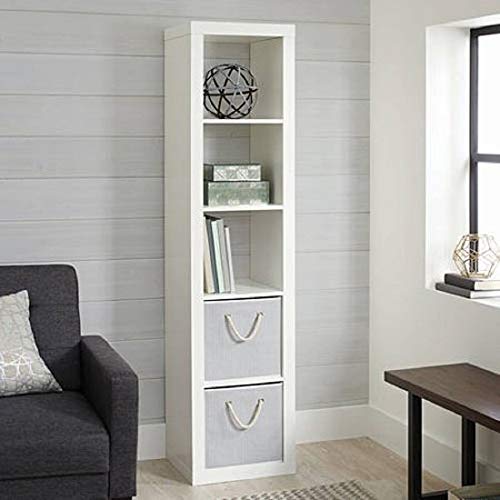 Better Homes and Gardens.. Bookshelf Square Storage Cabinet 4-Cube Organizer (Weathered) (White, 4-Cube) (White, 5-Cube Horizontal/Vertical)