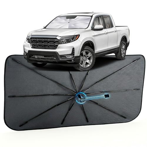 Image of Car Windshield Sun Shade for Honda Ridgeline 2017-2026 -[Reflective Coated Fabric] Sunshade Umbrella for Front Window, Car Shades Sun Visor Keep Car Cool and Protects Interior, 1:1 Exact Fit
