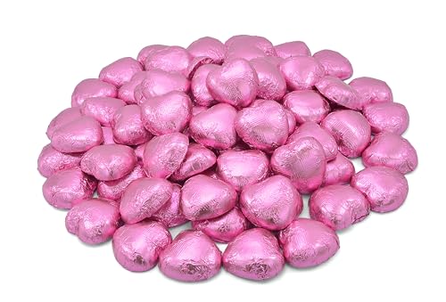Wyeland Confectionery Luxury Milk Chocolate Hearts - For Wedding Favours Anniversary and Mothers Day - 20 Pink Hearts