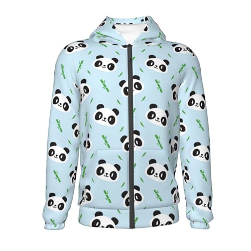 Cute Mochi Panda Kids Pullover Hoodies Boys Zip Up Sweatshirts Girls Athletic Clothes with Pocket2