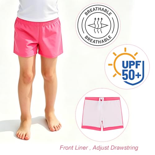 Image of TFJH E Kids Girls Board Shorts UV 50+ Sun Protection Swimsuits Swim Bottoms 3-12Years