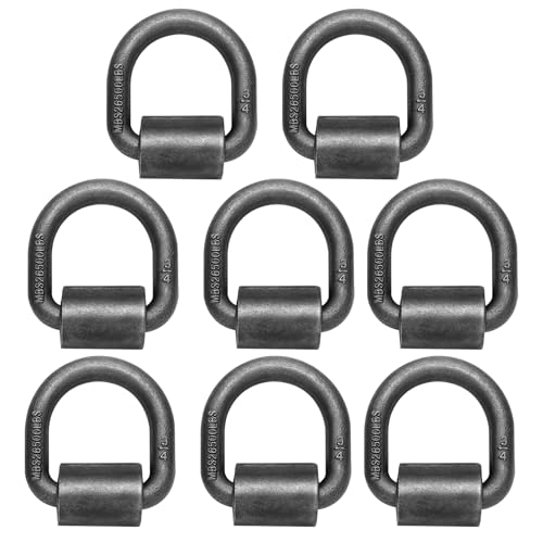 Ywvri 3/4" Weld-On Heavy Duty Forged D Ring Tie Down Anchor for Trailer Truck Bed etc Breaking Load 26500lbs 8Packs