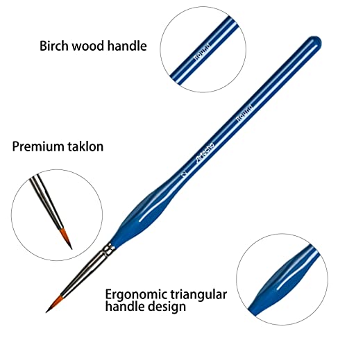 Artecho Detail Paint Brushes Set, Detail Art Brushes 15 Different Sizes For All Levels And Purpose Watercolor Oil Acrylic Gouache Painting, Nail Brush, Premium Nylon Hairs #TOP2