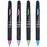 Ipienlee Multicolor Retractable Ballpoint Pens 0.7mm 4 Color Ink (Black, Blue, Red, Green) in One Ba