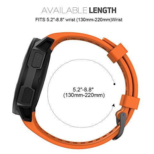 Ancool Compatible With Garmin Instinct Bands, Soft Silicone Strap Sport Wristband Replacement For Garmin Instinct 2/Instinct Esports/Solar/Tide/Tactical Gps Smartwatch (Orange) #TOP6