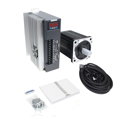 RATTMMOTOR 2.6KW 220V Servo Motor 10N.m 10A + Servo Motor Driver CNC Controller Kit for CNC Engraver Milling Machine/Robot (with Brake)