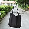 Etercycle Women's Canvas Tote Bag, Casual Shoulder Bags Big Capacity Hobo Bags with Interior Pocket for School Shopping Work Travel (Black) #1