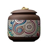Tarro de Cerámica para Té Café Infusiones, Recipiente Multiusos, Juego de Té Japonés, Envase Hermético para Alimentos, Urna Cerámica Decorativa Oriental, Tarros Almacenaje, Botes Chinos de Cocina