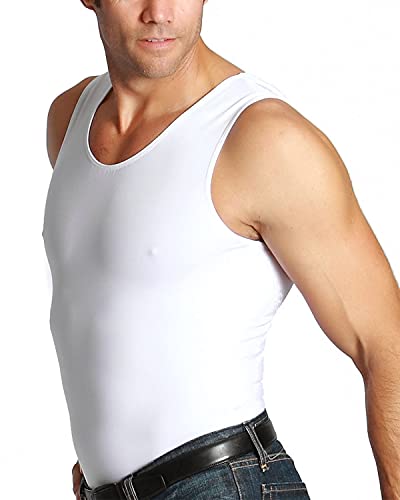 Insta Slim Men’s Compression Tank Top - Slimming Body Shaper Muscle Tank (3 Pack, White/2Xl) - Abdomen Control Undershirt For Home, Workouts, Gym, Running, Special Occasions & Daily Wear #TOP1