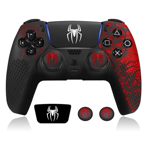 Image of Meyaar Anti-Slip PS5 Controller Skin, PS 5 Controller Accessories, Non-Slip Silicone PS 5 Cover Thumb Grip Gaps, Touch Pad Sticker and Cover Wrap Stickers (Pack of 1)