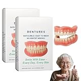 Adsorptive Denture – Natürlich aussehende, bequeme Zahnprothese, natürlich aussehende Silikon-Zahnprothese für den gesamten Mund, ideal für Komfort und Schönheit (2pcs)