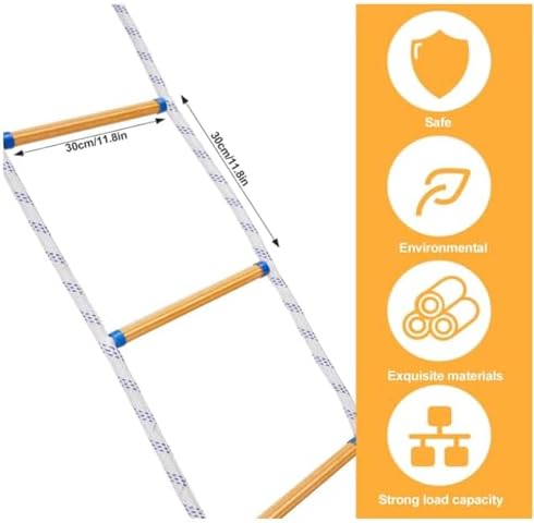 Fire Escape Ladder Fire Escape Rope Ladder Anti-Slip Self-Rescue Training Ladder,Emergency Fire Escape Ladder, Portable 2-3 Story Rope Rescue Ladder, Lightweight & Compact 131FT/40M Reusable image 5