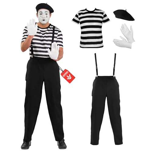 Fun Shack Disfraz Mimo Hombre Adulto, Disfraz Circo y Forzudo, Disfraces para Carnaval y Halloween, XL