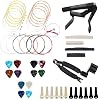 48PCS Acoustic Guitar Accessories Kit, Including Strings, Picks, Capo, String Winder, Bridge Pins, for Guitar Players and Beginners
