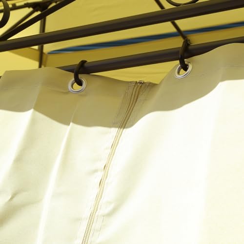 CHARLES BENTLEY 3M X 4M Steel Art Beige Gazebo with Side Curtains – Waterproof, Metal Frame, Easy Assembly for Garden Events - Image 3