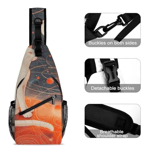 Cat on The Ground Sling Bag for Men Women - Adjustable Crossbody Chest Backpack, 15" Travel Hiking Fanny Pack3