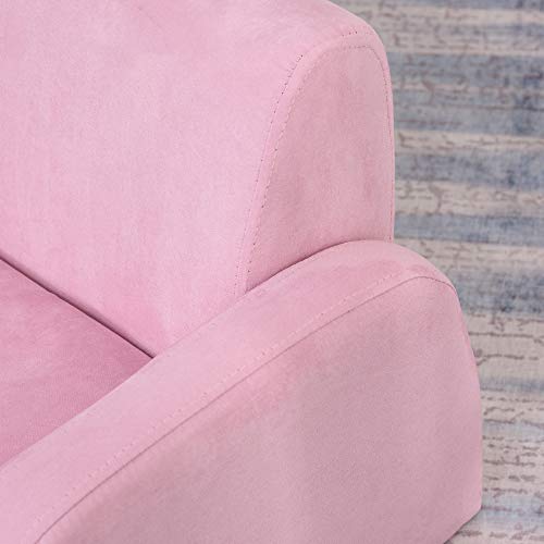 Miniatura 7 de Homcom Sillón Para Niños De 3 Años Sofá Transformable Diseño 2 En 1 Cama Infantil Plegable De 2 Posiciones Con Reposabrazos Asiento Ancho Acolchado 47x45x38 Cm Rosa