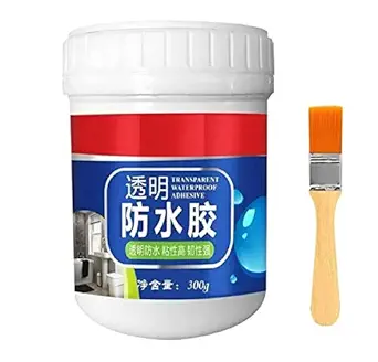 BIG CART Waterproof Crack Seal Glue 300gm with Brush Transparent Waterproof Glue for Roof Leakage Crack Seal Agent Roof Water Leakage Solution Water Proof Glue Transparent Glue (GELL)