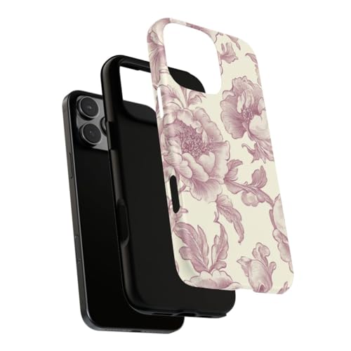 Coque rigide mate iPhone 16 Pro Max bordeaux floral chic - 3