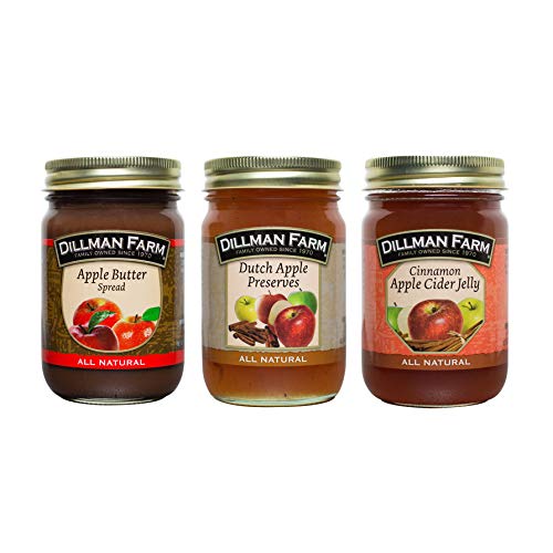 Dillman Farm All Natural Apple Sampler Variety 3 Pack - Gluten-Free, Non-GMO, Vegan, Kosher, Eco-Friendly, Preservative Free, Corn Syrup Free - Made in USA, 16 oz (Pack of 3)