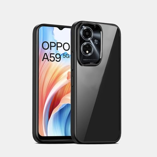 amazon basics Transparent Hard Back Case Cover for Oppo A59 5G (Black) (B0CYT8SB6R) Amazon Price History, Amazon Price Tracker